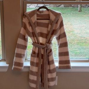 Barefoot dreams hoodie robe in stripes